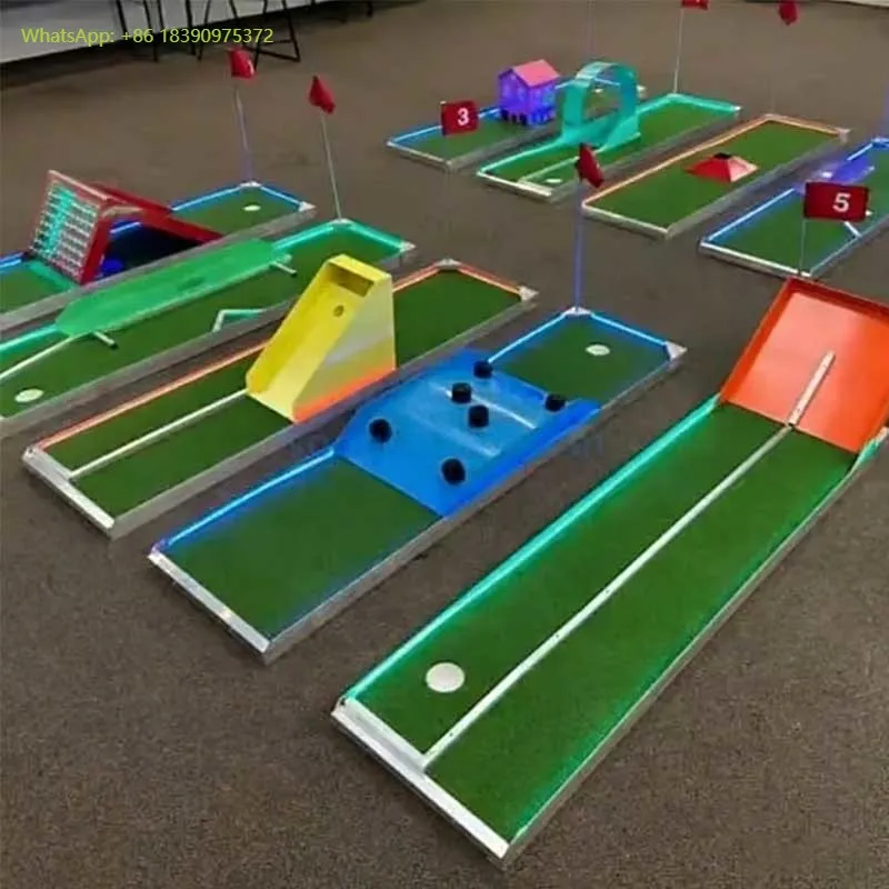 

Indoor Mobile Mini Golf Course Square LED Golf Simulator Equipment Rentals Durable Amusement Park Playgrounds Songfa Brand