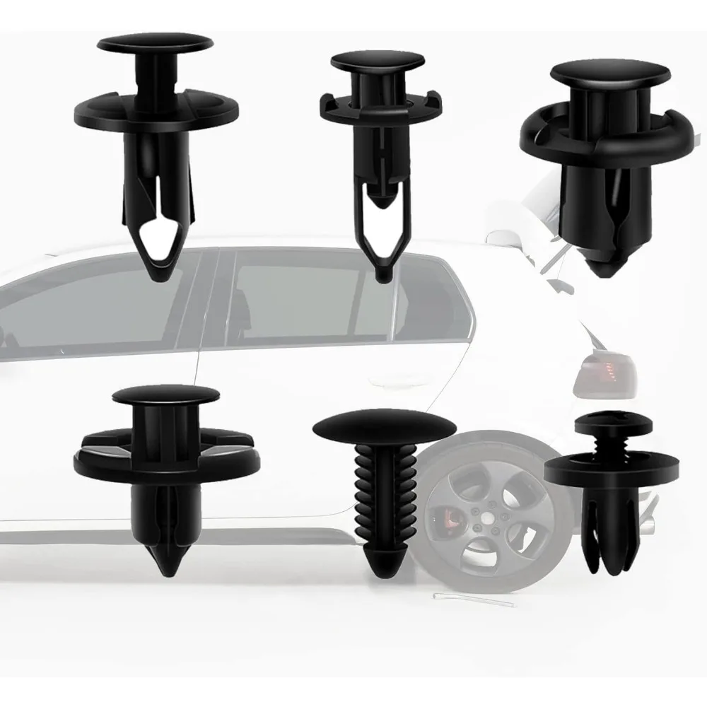 مجموعة مشابك تثبيت السيارة العالمية مكونة من 200 قطعة، بمسامير دفع تلقائية بأحجام متنوعة لمثبتات الجسم لحاجز اللوحة