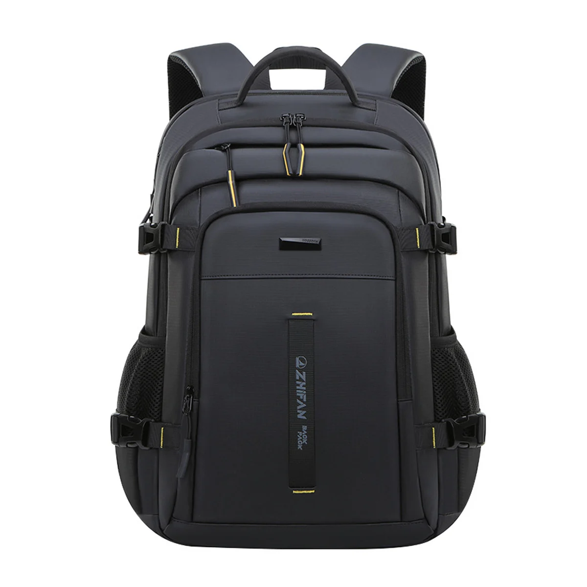 Business Travel Laptop Backpack with Padded Computer Compartment Side Straps Multiple Zip Pockets and Luggage Pass Through