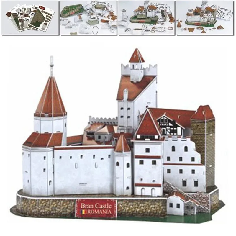 Bran Castle Dracula Romania Famous Build 3D EPS Paper Puzzle Building Model Toy World\'s Great Architecture Boy Girl Travel Gift