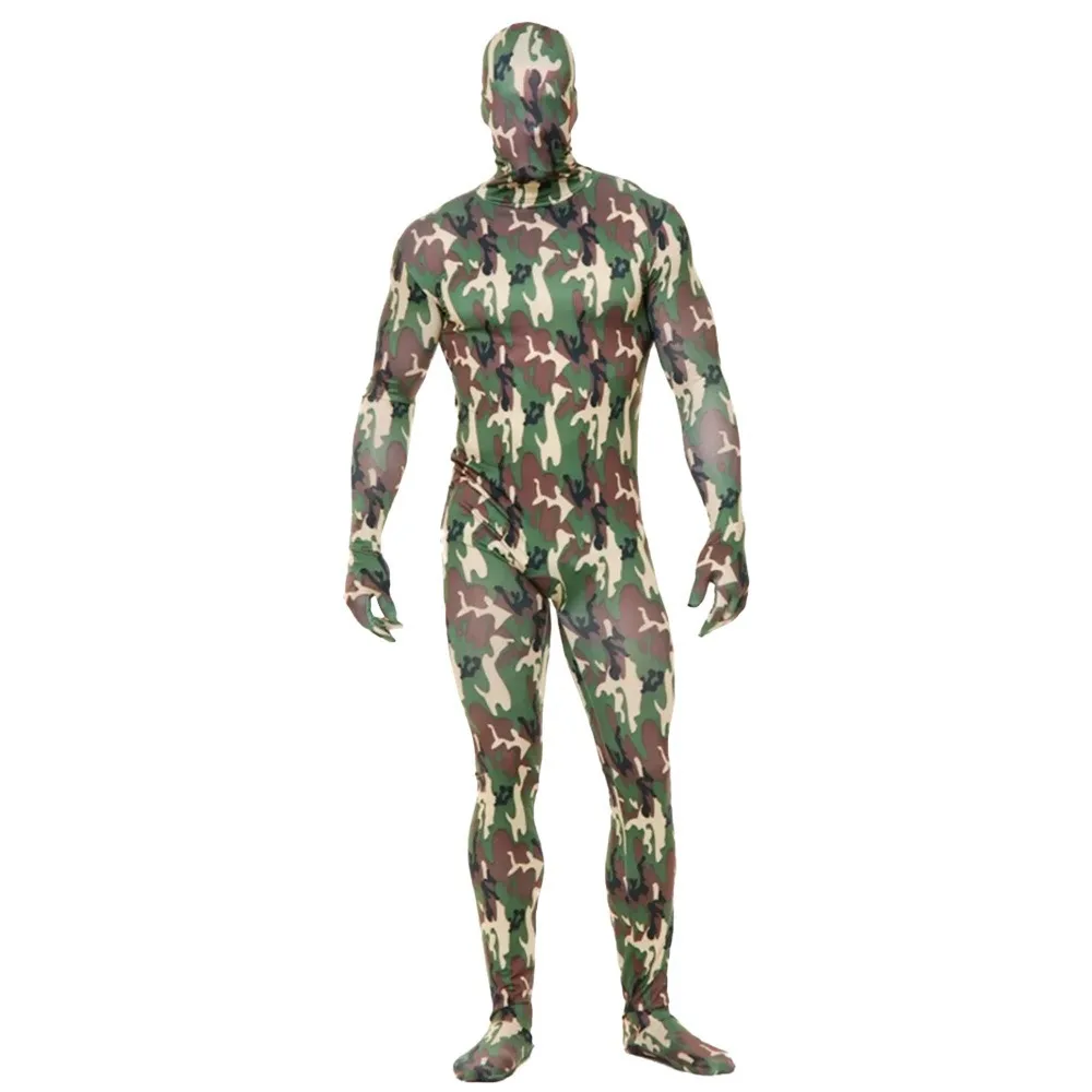 Traje Zentai de LICRA para adultos, traje militar del ejército para niños, cuerpo de camuflaje para adultos, disfraz de Halloween