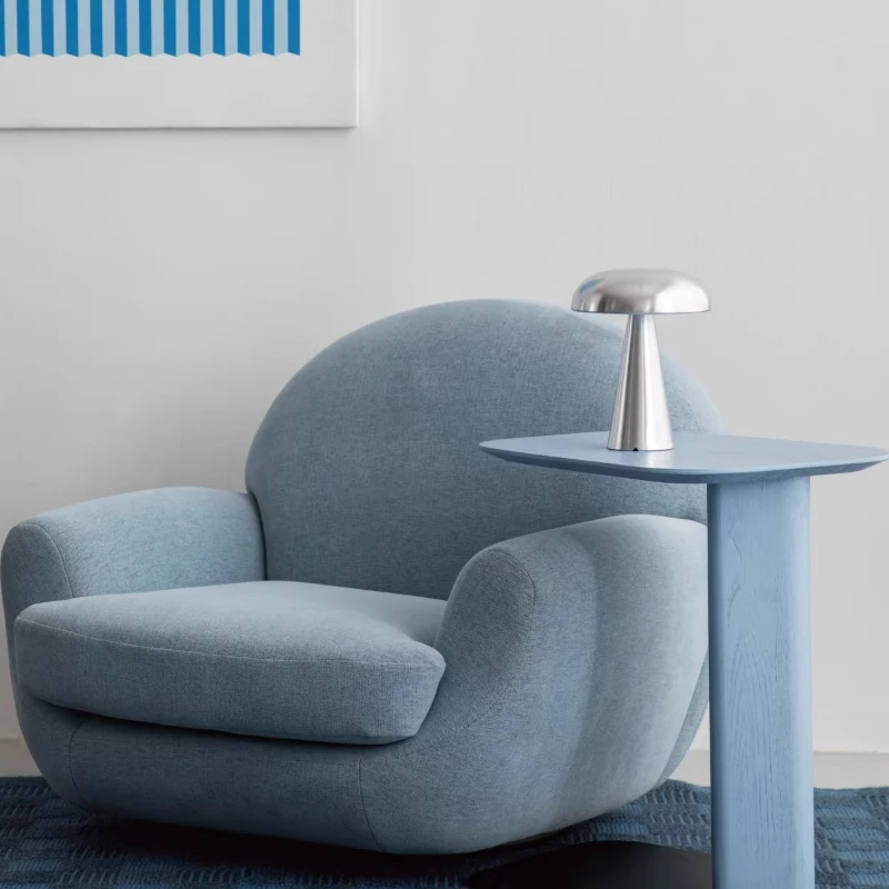 

Solid wood minimalist blue ash wood design sense wabi-sabi wind special-shaped coffee table sofa side table