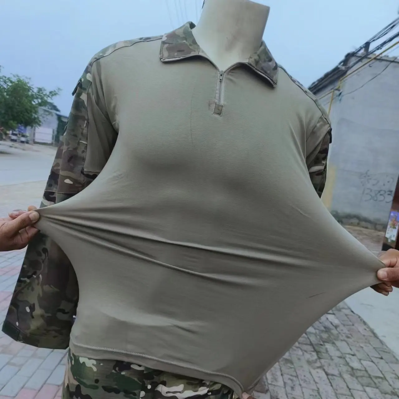 Camiseta táctica manga larga camuflaje transpirable para hombre - imagen 3