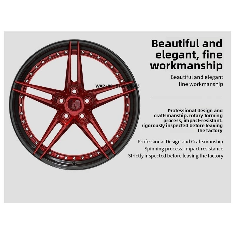 All\Model Forged Aluminum Alloy Car Wheel Rims, Black & Red Stylish Design Passenger Car Wheels Wheel Hub