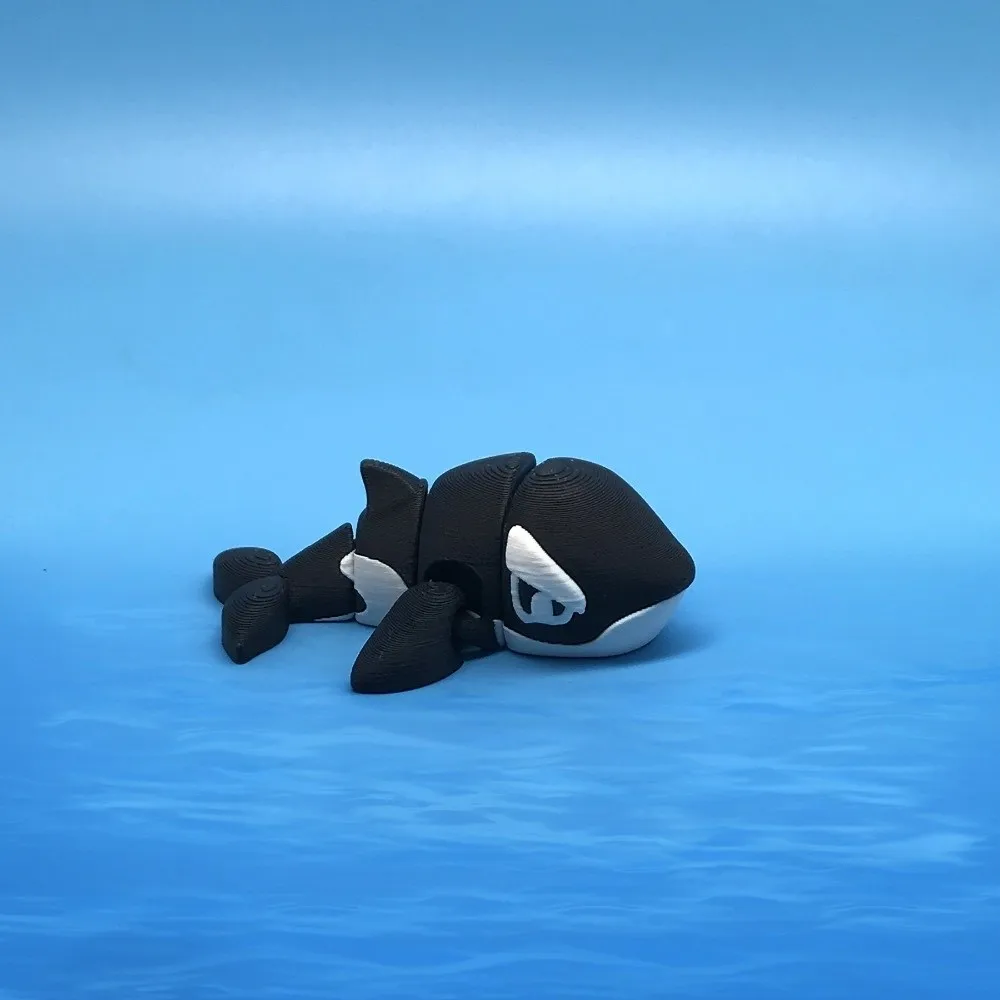 Cute Mini Movable Joint Penguin Figure Doll 3D Printed Whale Black Blue Marine Organisms Desktop Ornament Aquarium Gift