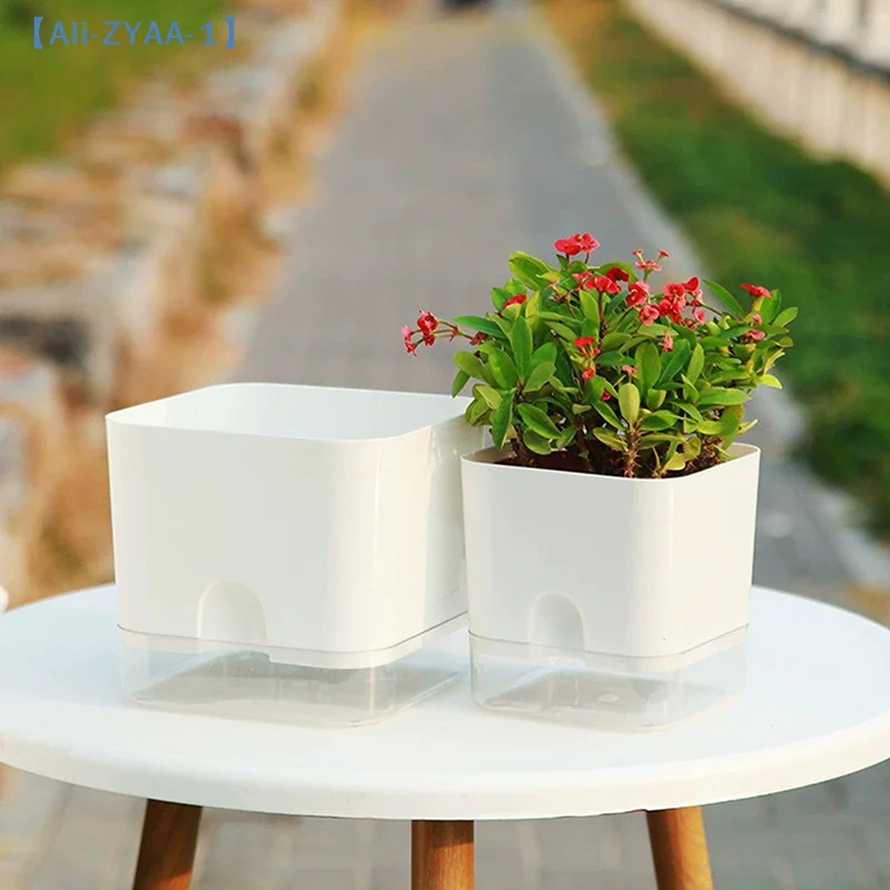 【ZYAA-1】Self Watering Plant Pot Magnetic Plastic Self-absorbent Cotton Rope Flowerpot For Double-deck Lazy Plant Pot Supplies