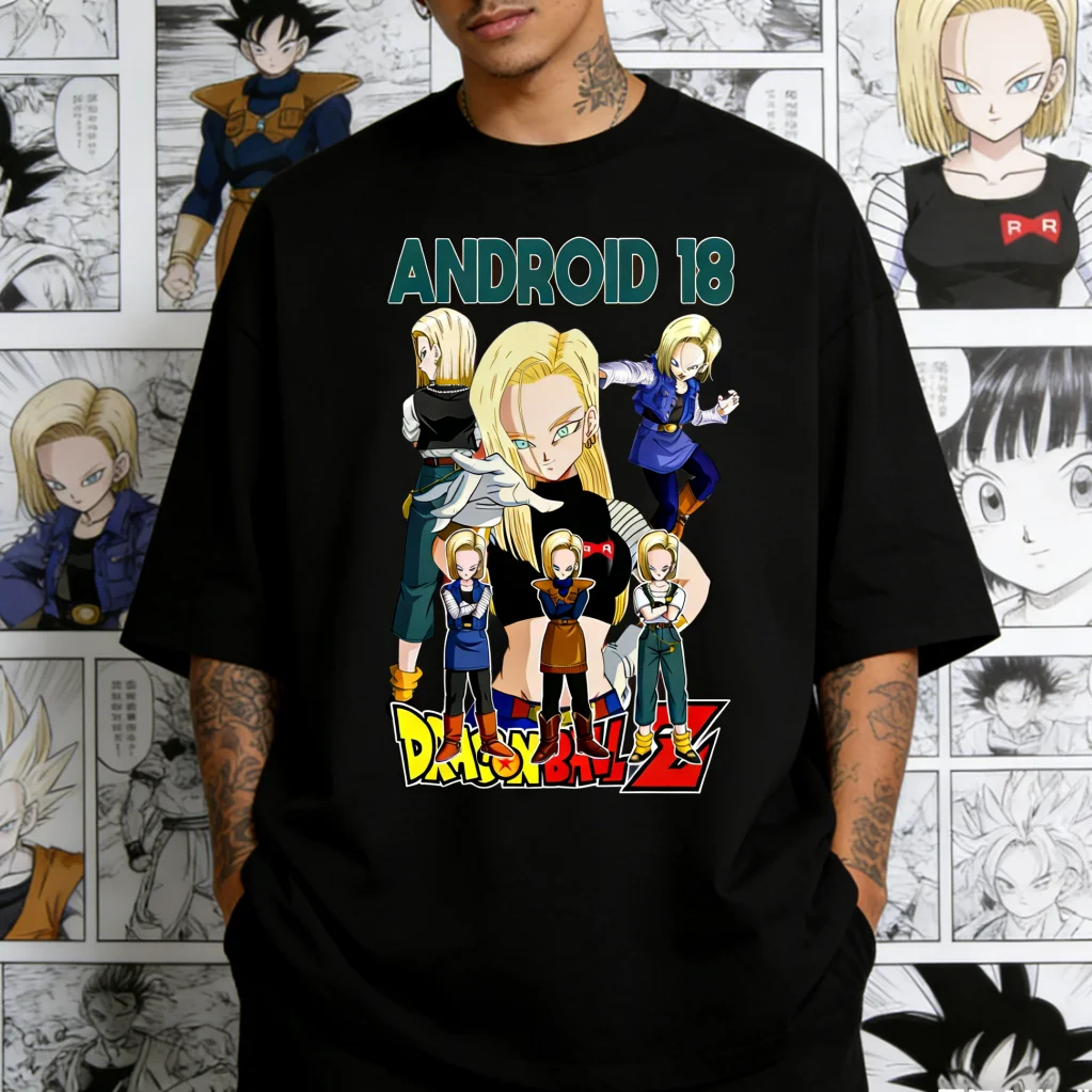2026 Dragon Ball Android 18 Anime Printed T-shirt Men's and Women's T-shirt Men's Top Sports T-shirt Men's T-shirt Harajuku Tee