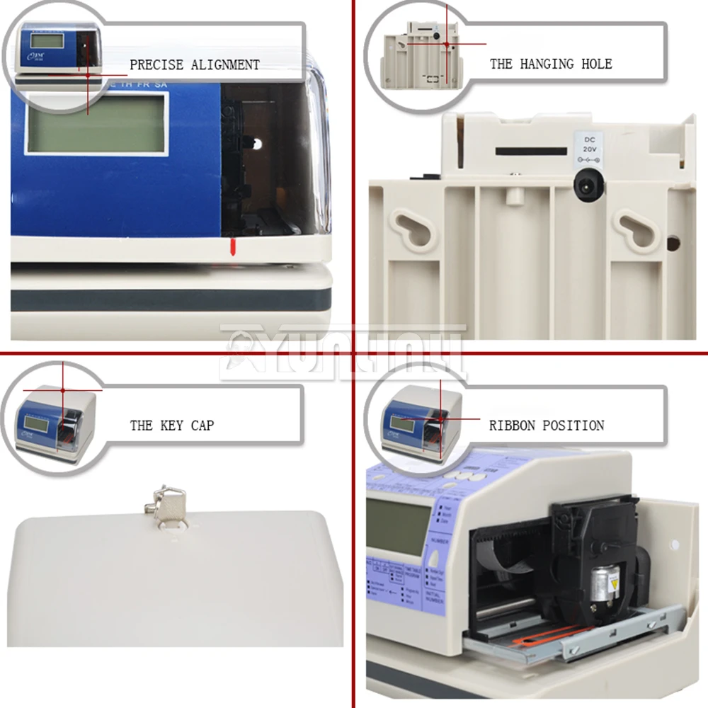 JM880 طابعة التاريخ والوقت 4s مخزن فندق وقوف السيارات على مدار الساعة في آلة ، آلة طباعة جهاز الإرسال والاستقبال ملف التوقيت