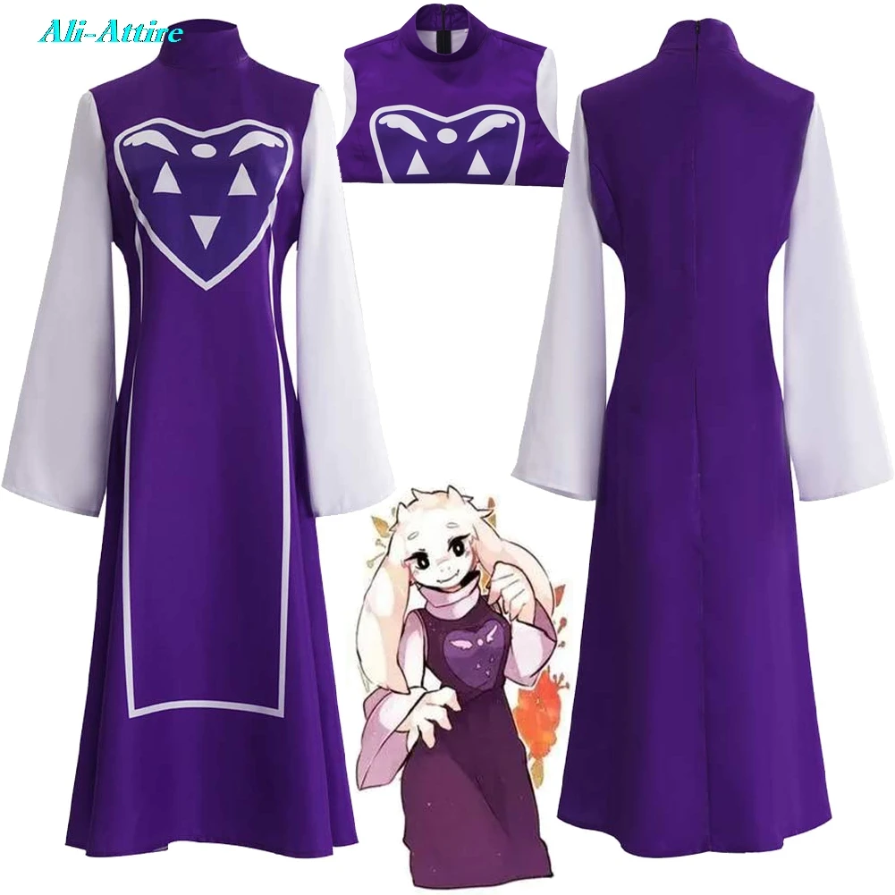 

Game Under Tale Cosplay Toriel Dresses Clothes For Women Party Disguise Roleplay Female Halloween Costume Carnival Outfits Suits