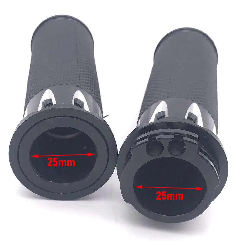 1 pair 25MM Universal Black Motorcycle For Harley Sportster Cruiser Bobber Chopper Custom Handlebar Grips CNC Handle Bar Grips