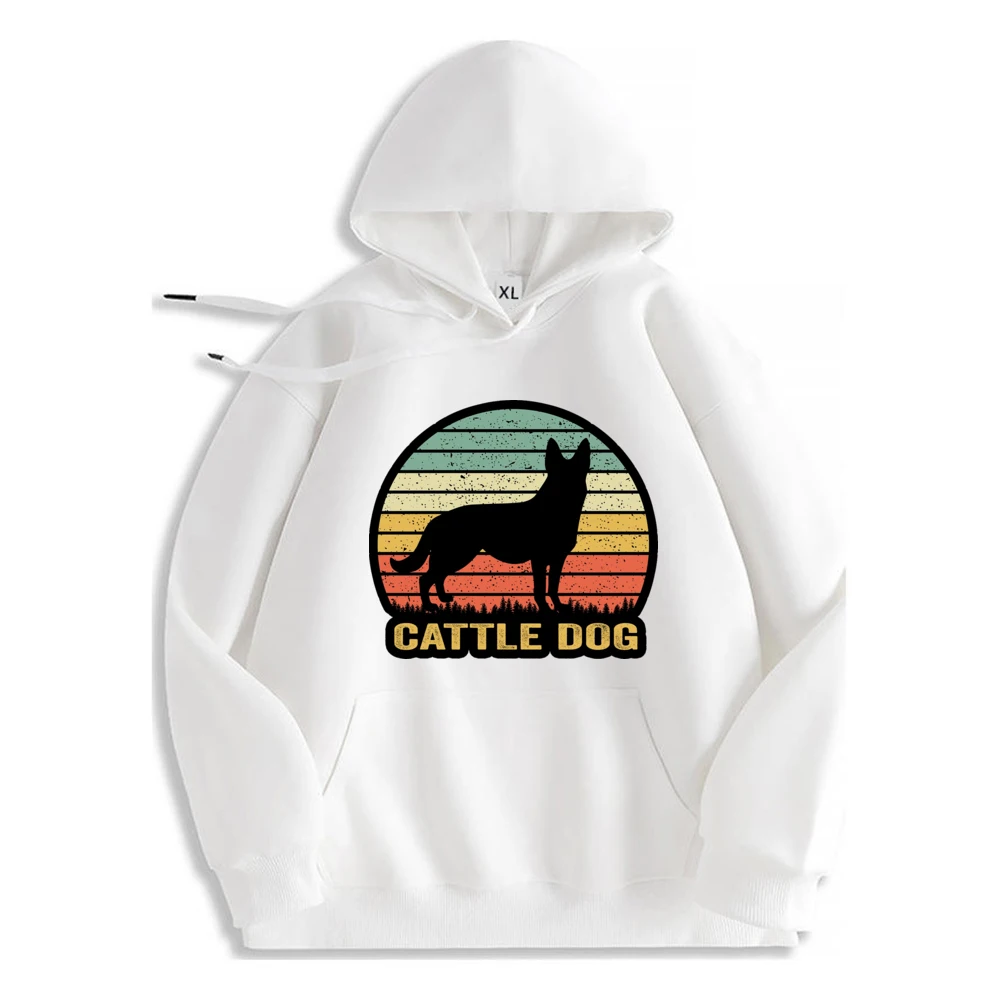 Australian Cattle Dog Sunset Silhouette Hoodie High Quality Fashion Casual Comfortable Sweatshirt For Men​​