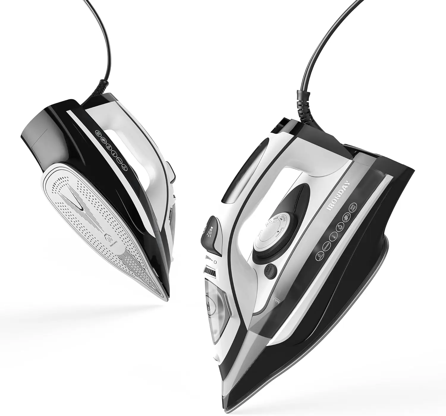 

1700W Steam Iron with Ceramic Soleplate, Rapid Heating, 3-Way Auto-Off, Burst Steam, 14.07oz Tank – Home Use