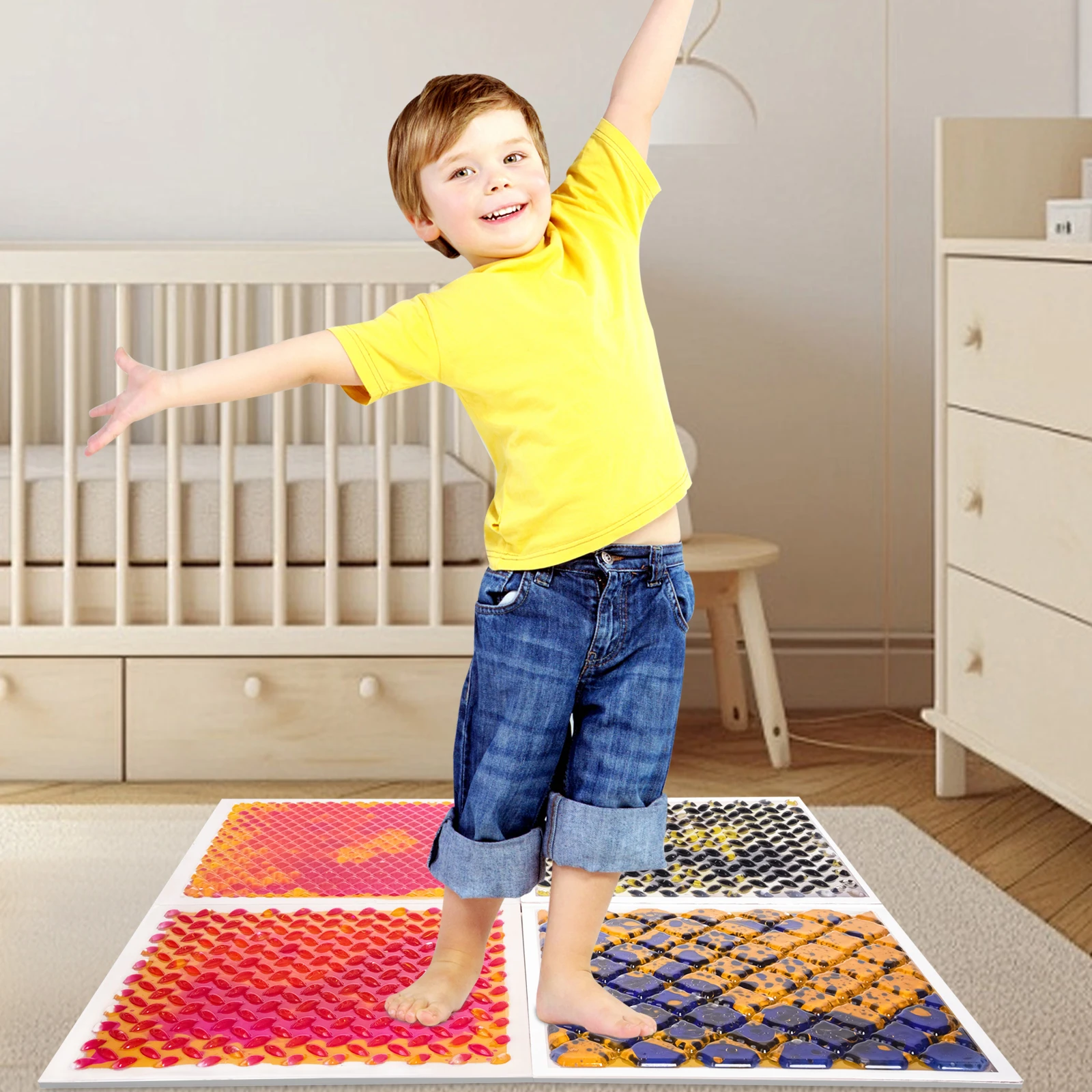 Piastrelle per pavimenti sensoriali creative facili da pulire Piastrelle per pannelli sensoriali per bambini in età prescolare sensoriale per aree sensoriali