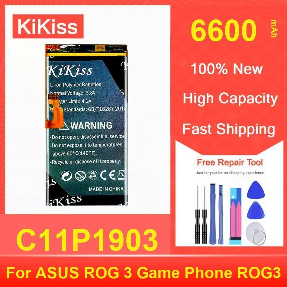 

6600 мАч C11P1903 аккумулятор для смартфона ASUS ROG Phone 3 ROG3 ZS661KS, запасные аккумуляторы ACCU