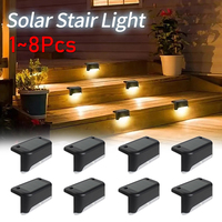 LED Solar Staircase Light Waterproof Passage Patio Courtyard Guardrail Step Lamp for Outdoor Garden Borders Terrace Fence Light