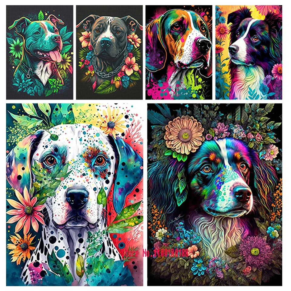 5D DIY Diamond Painting Bernese Mountain Dog Cross Stitch Kit Diamond Embroidery Mosaic Art Rhinestone Colorful Puppy Home Decor