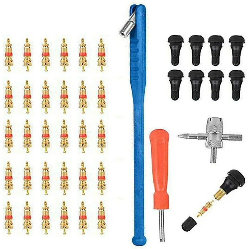 

43Pcs Car Tyre Valve Repair Tool Kit Installation Tools Electric Vehicles Accessoires Tyre Valve Core Remover