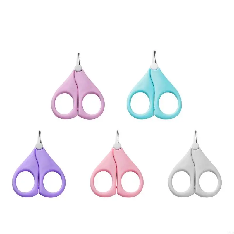 T8UD Baby Round Tip Safety Manicure Scissors Stainless Steel for Ideal Shower Gift for Infant Newborns