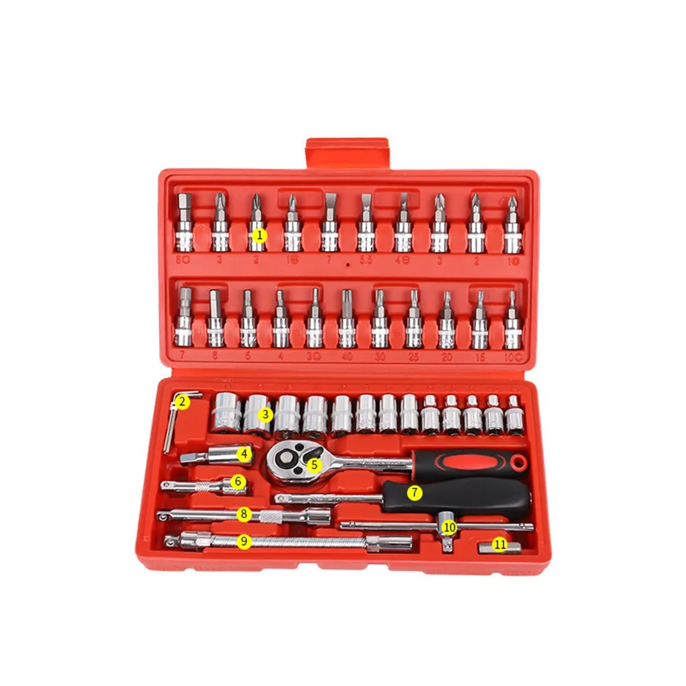 

Strong Toughness Ratchet Wrench Combo Set Anti-slip Multi-Purpose Screwdriver Socket Nut Set Wear-resistant Durable