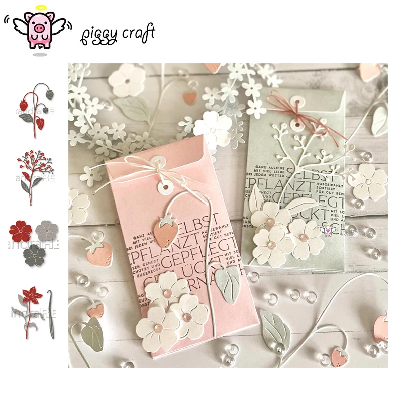 

Piggy Craft metal cutting dies cut die mold New flower branch Scrapbook paper craft knife mould blade punch stencils dies