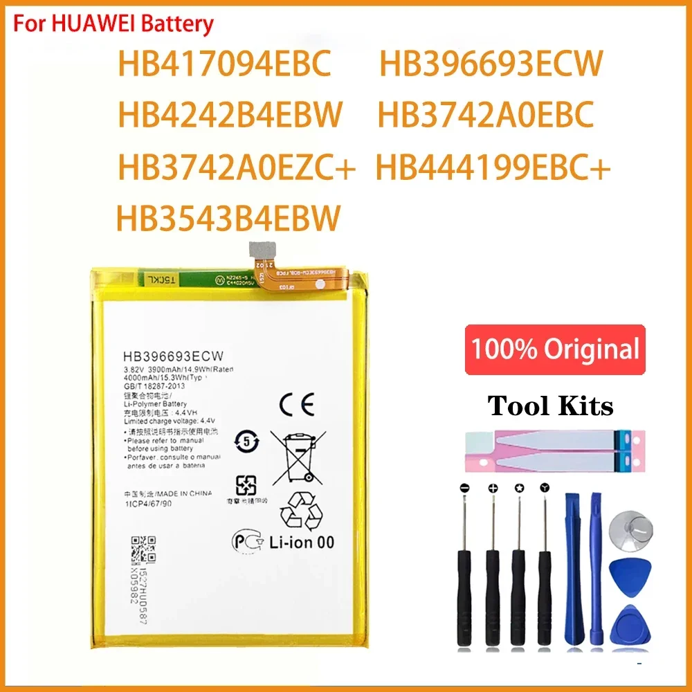 

New 100% Original HB396693ECW HB3742A0EZC+ Replacement Battery For Huawei Mate 8 Mate 7 Honor 7i P6 P7 P8 Phone Batteries+Tools