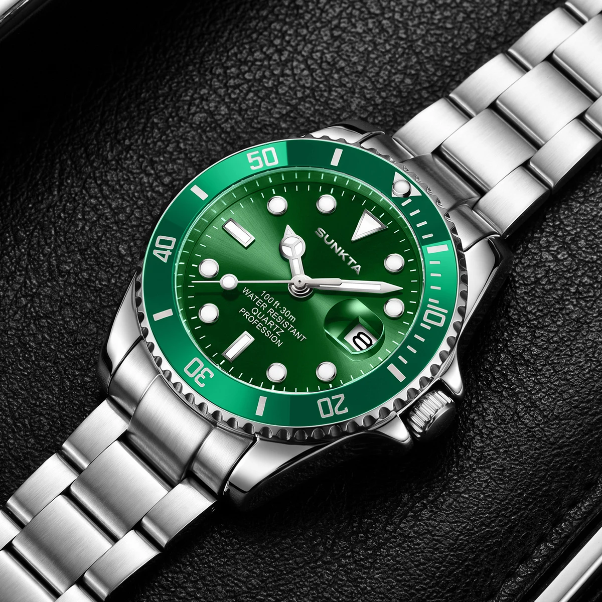 SUNKTA Original Design Man Watch Fashion Luxury Date Casual Sport Stainless Band Clocks Waterproof Business Quartz Watches Male