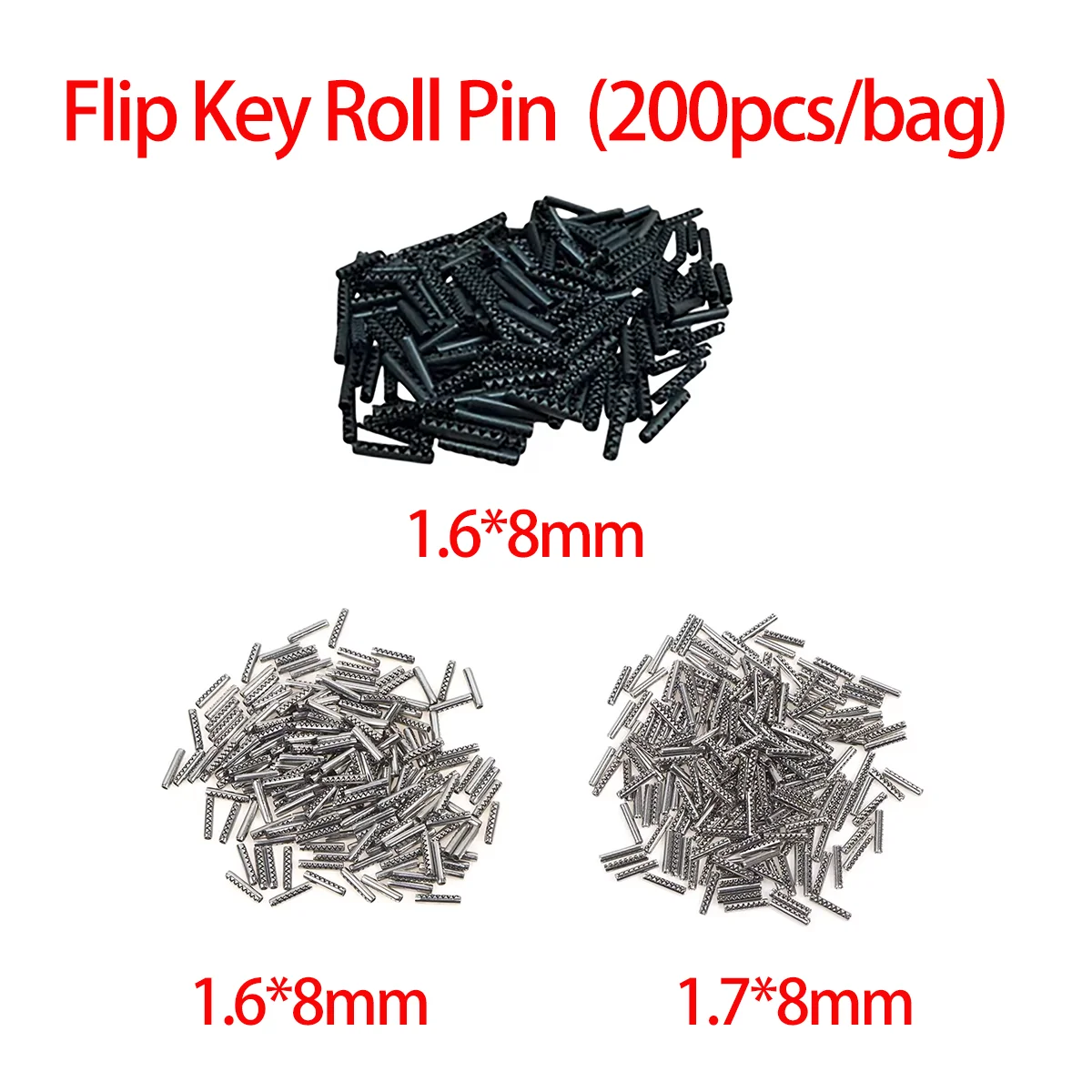 200pcs Flip Key roll Pin for Xhorse, KEYDIY FlipKeys (200pc bag) 1.6mm x 8.0mm 1.7mmx 8.0mm