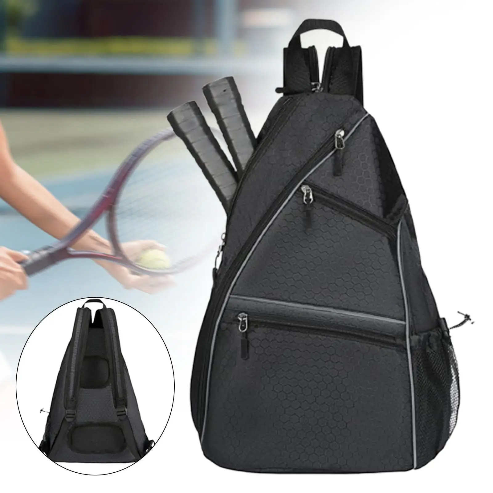 Pickleball Racket Bag with Water Bottle Holder for Gym Travel Outdoor Sports