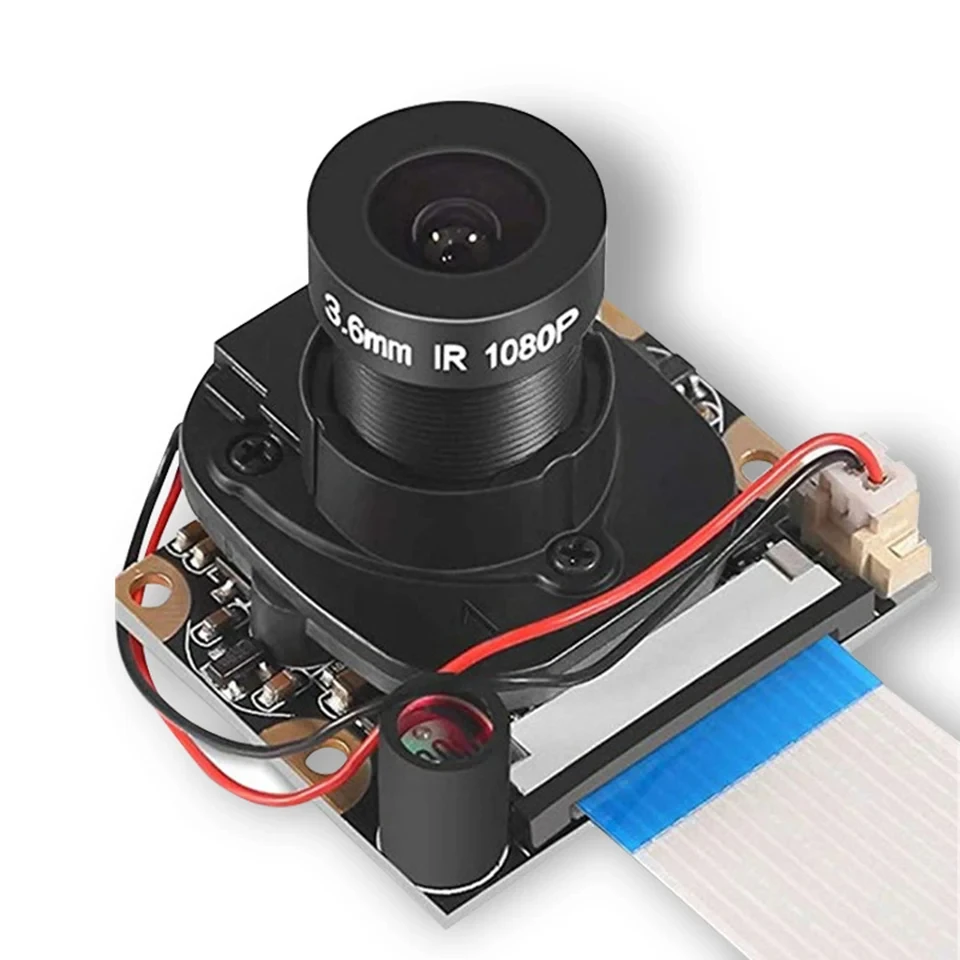 Modulo fotocamera OV5647 5MP con obiettivo da 3.6mm con messa a fuoco regolabile per Raspberry Pi 2/4/3B + 1080P 75 gradi IR-CUT interruttore