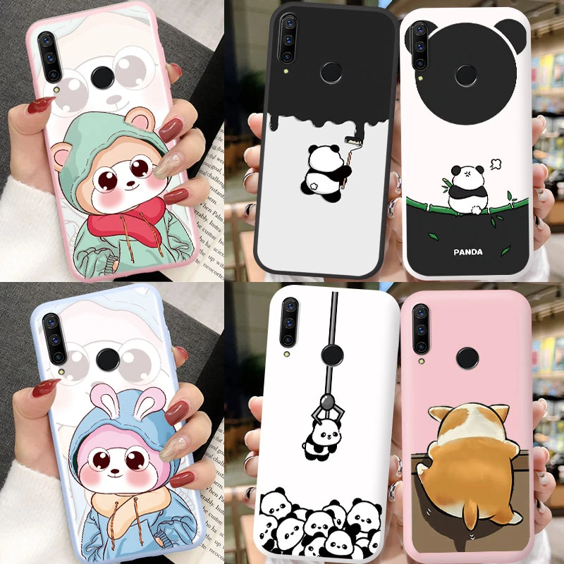 Karikatür Panda telefon kılıfı için Huawei P40 Lite E P30 P20 Pro Mate 20 Lite Y6S Y9 Y7P Y9 6 SE P akıllı Z onur 9XX6b 9C yumuşak kapak