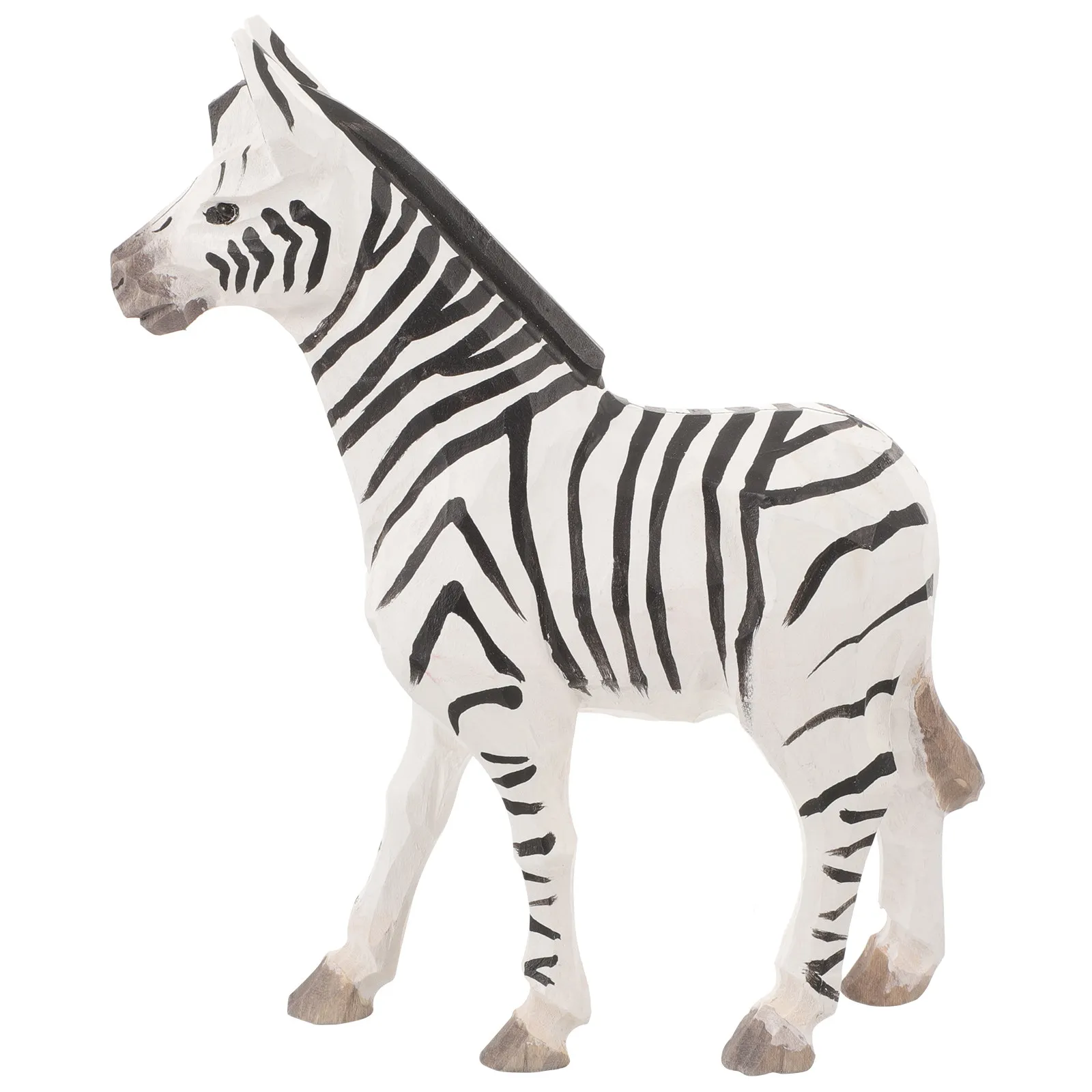 Natural Wood Zebra Sculpture Eco Friendly Hand Finished Desktop Accent Piece for Office Home Decor Car Interior Modern