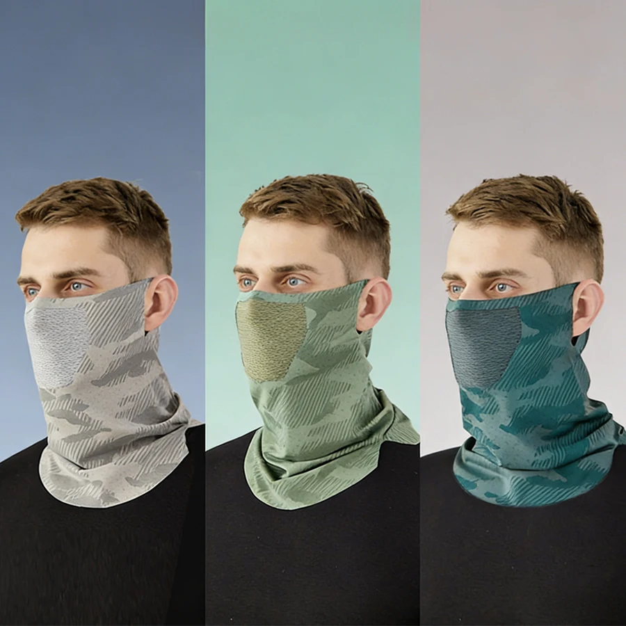 

Camo Face Mask Breathable UV Protection with Ear Loops for Outdoor Sports
