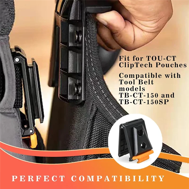 ABLJ para TOU-CT-150 TB-CT-150SP para modelos TOU-CT bolsas Cliptech compatibles con paquete de 4 para Clips para cinturón de herramientas