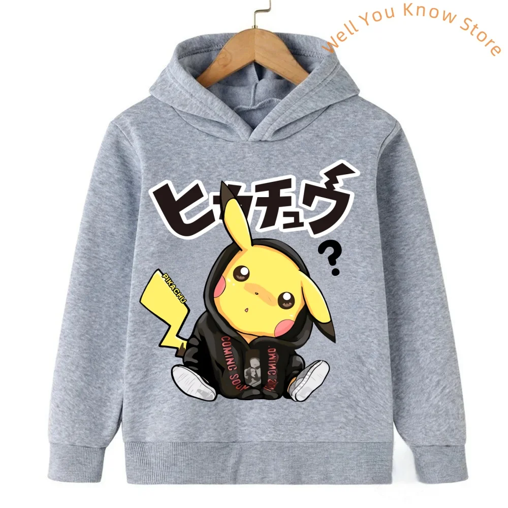 Sweat-shirt imprimé dessin pour enfants sweats capuche Pikachu combinaison de pour garçons et filles Y-Pokemon mode pour enfants