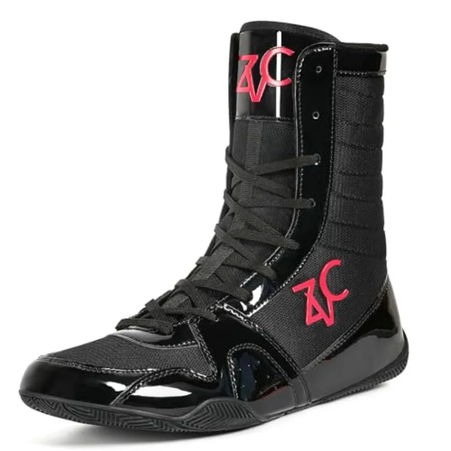 

ZVC Wrestling Shoes Men High Top Boxing Shoes for Fighting Shoes Powerlifting Bodybuilding Boots Footwear