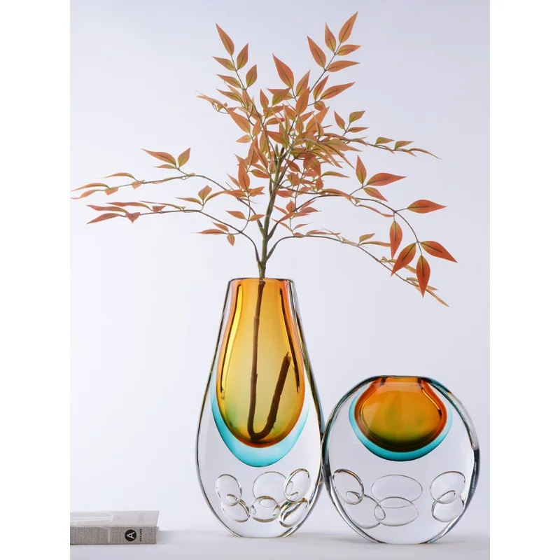 Modern simplicity and high-end glazed vase porch living room TV cabinet flower arrangement vase