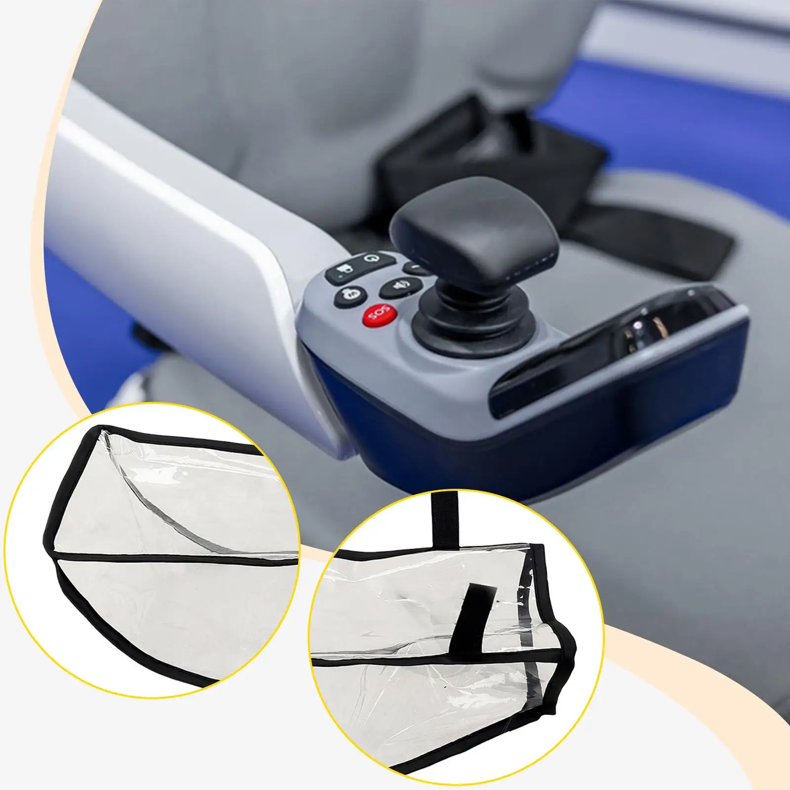 Waterproof Joystick Controller Cover Clear Window Portable Accessory for Electric Wheelchairs Water Resistant Easily Install