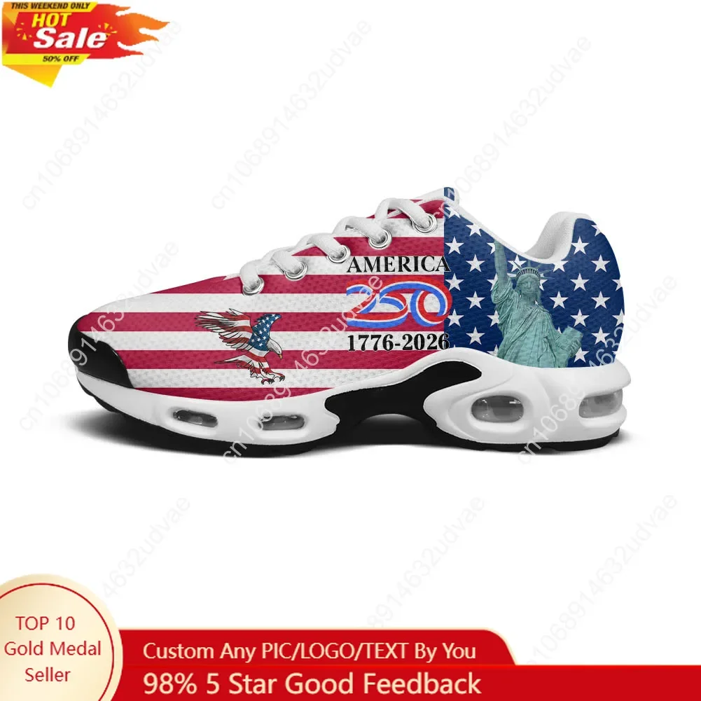 

America 250th Anniversary 1776-2026 Air Cushion Sneakers Mens Womens Running Lightweight Sports Shoes Elastic Customized Shoes
