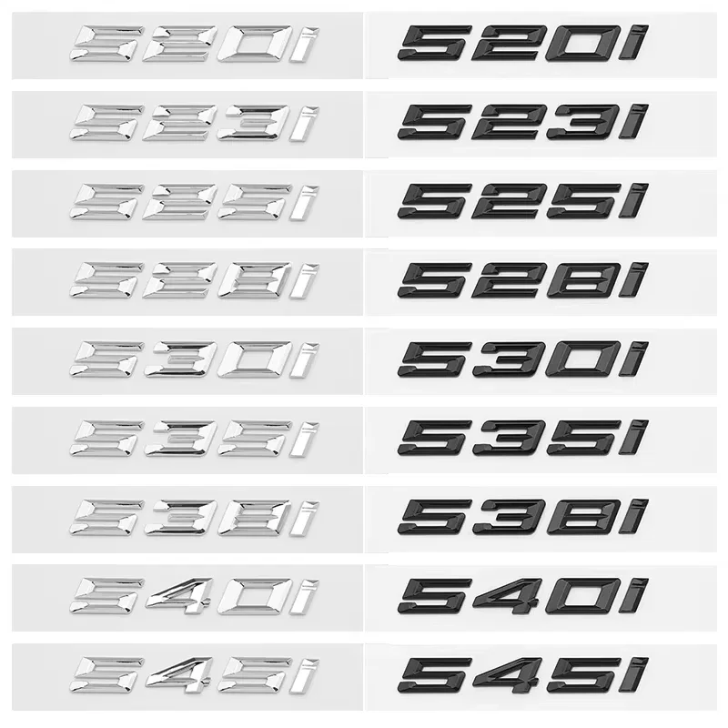 New ABS Car Trunk Logo 520i 523i 525i 528i 530i 535i 540i 545i Emblem for E39 E60 E61 F10 F11 G30 G31 G38 Badge Letters Sticker