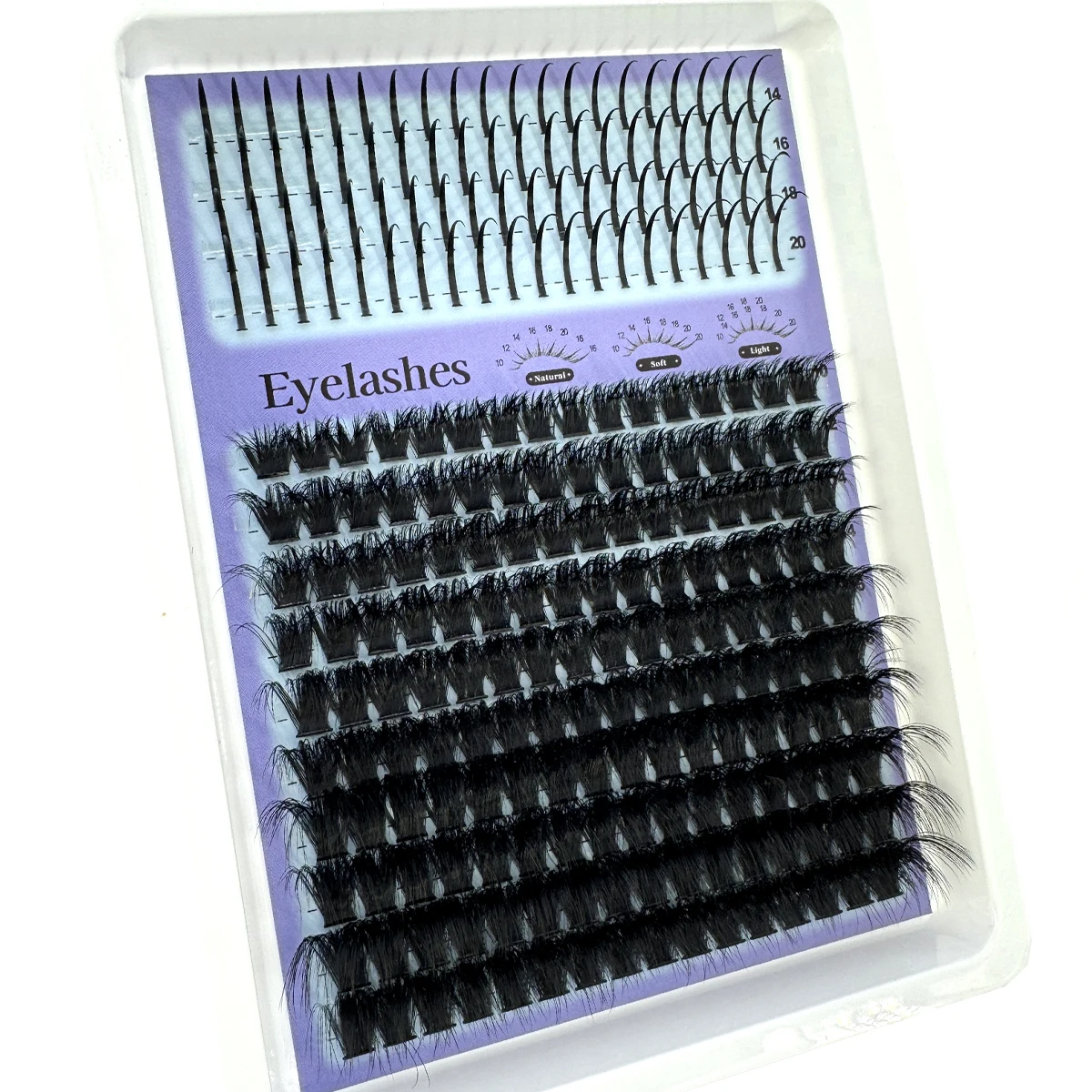 14 rijen Spikes + 60D-200D Wimpers Clusters Piekerige Manga Wimpers Clusters Extension Unieke Spiky Cluster Anime Individuals Fairy Lashes