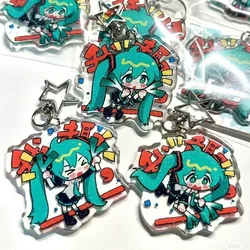 Hatsune Miku Acrylic Keychain Hatsune Mik Project Diva Anime Peripherals Cute Cartoon Q Version Backpack Pendant Christmas Gift