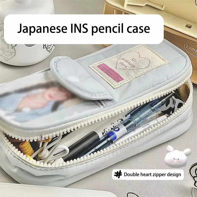 Trousse à crayons portable de grande capacité, design unique, facile à nettoyer, durable, multicouche, confortable