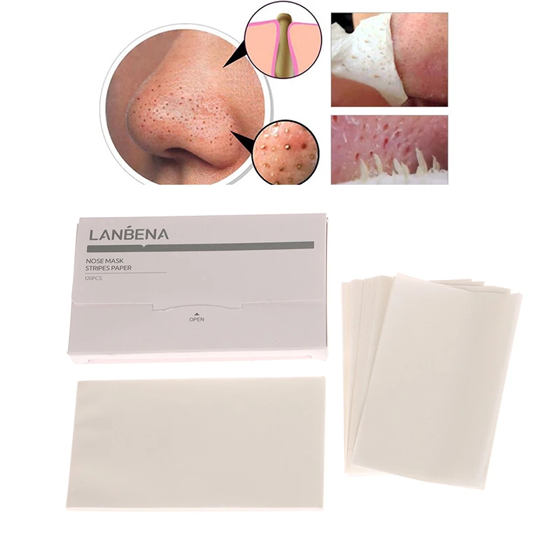 80/120 Pcs Blackhead Remover Papers Face Pores Strips Pad Stickers Skin Care Accessories Skin Tag Nose