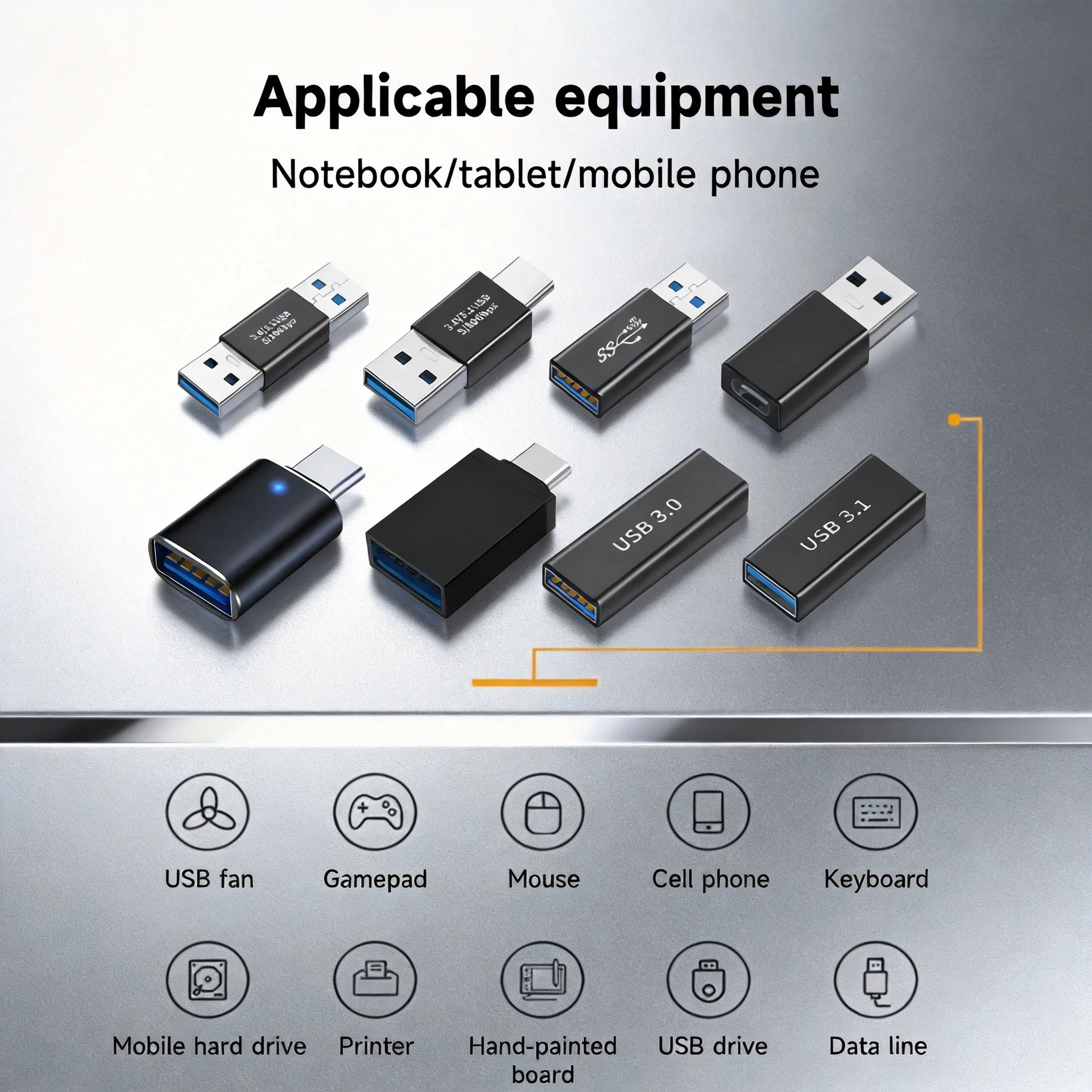 8-Pack Adapter Set for Phone/Computer/Car – Supports Charging, Data Transfer & USB Drive Reading