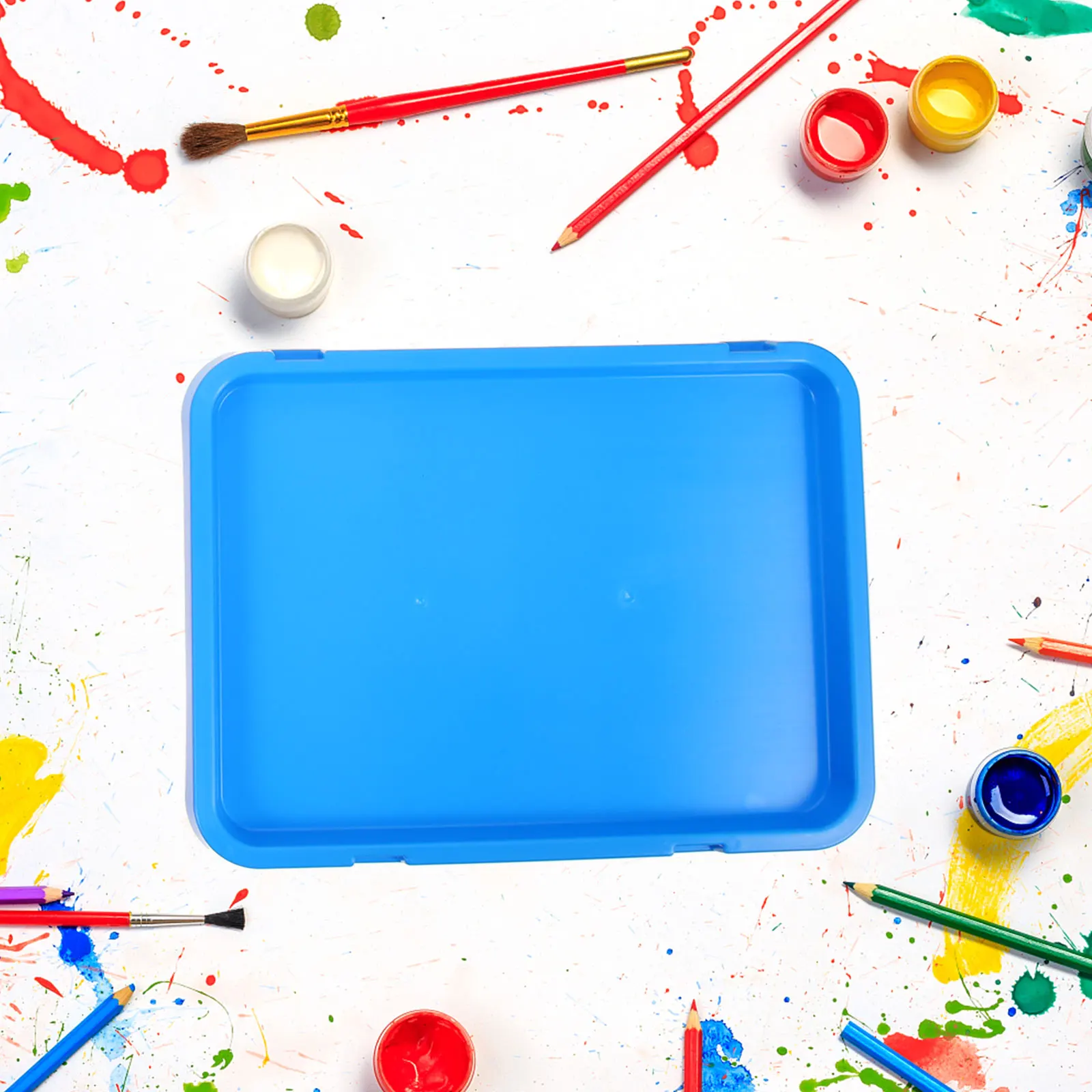

4Pcs Palette Paint Box ABS Craft Tray Kids Arts Organizer Home School Painting Color Mixer DIY Pigment gouache Trays