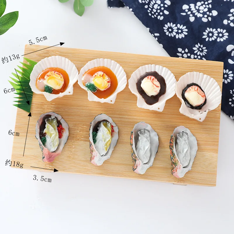 Cocina comedor Hotel restaurante tienda decoración simulación Artificial ostras mariscos vieiras conchas modelo de comida 5 pzas/lote