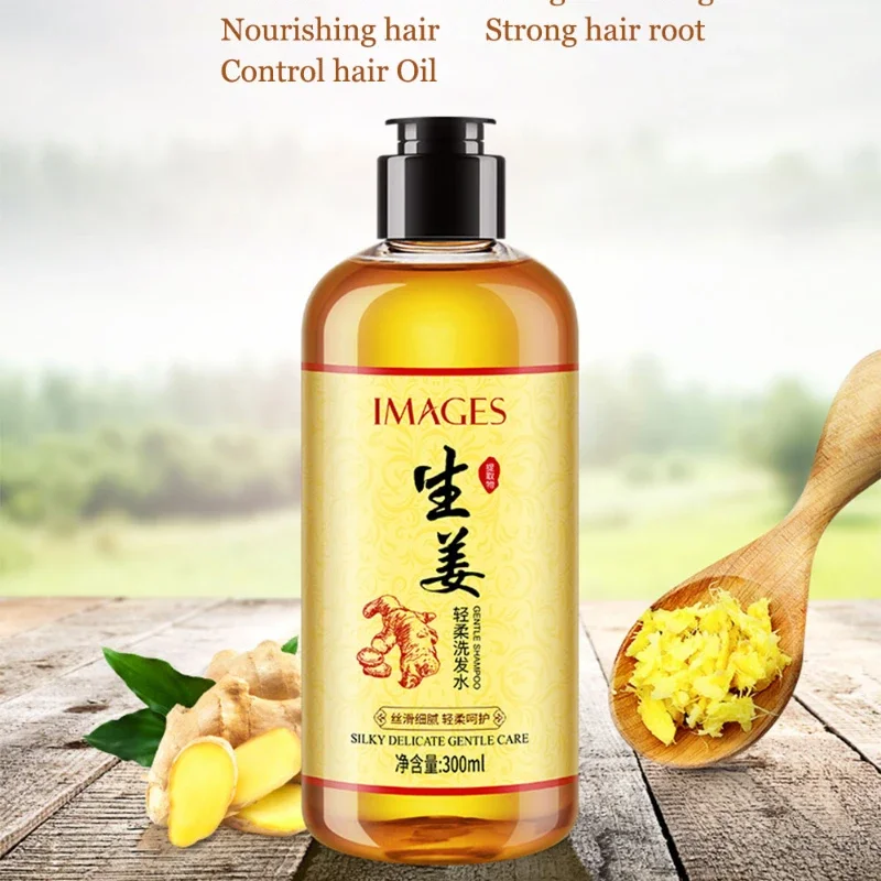 Chinese Formula Ginger Shampoo for Anti Hair Loss Fast Growth Hair Grow Thicker Dense Control Hair Oil Treatment Dandruff 300ml