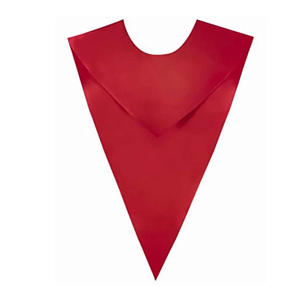 Unisex Satin Graduation Stole Solid Color V Neck Collar Doctoral Stole Shawl Plain Academic Celebration Accessories University