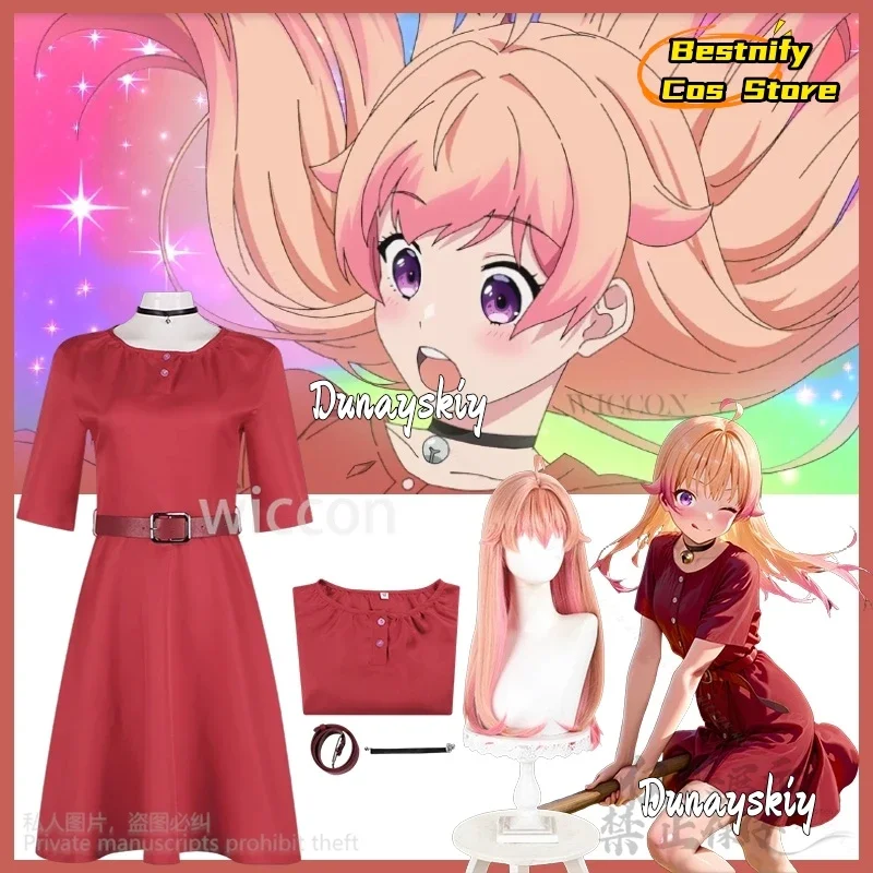 

CosplayWITCH WATCH Cosplay Wakatsuki Nico Anime Costume Red Dress Belt Neck Kawaii Cute Jirai Kei Girls Japanese Lolita Customiz