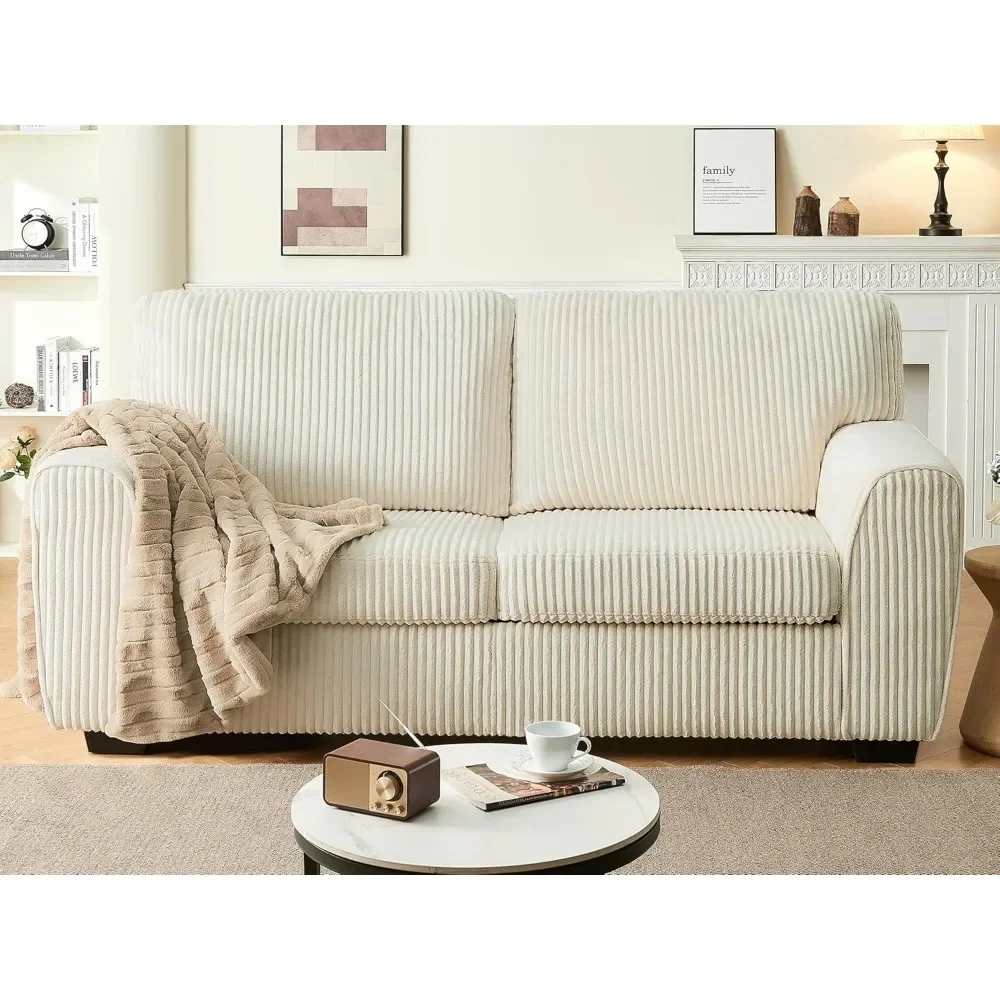 

70" Corduroy Cozy Comfy Comfortable Overstuffed Couch Sofa Loveseat, Extra Deep Seat Loveseat Sofa Couches for Living Room